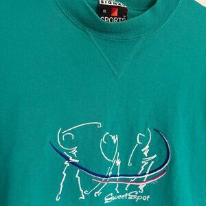 VINTAGE 90s Signal Sports Long Sleeve Shirt Crewneck Embroidered Golf Icons XL